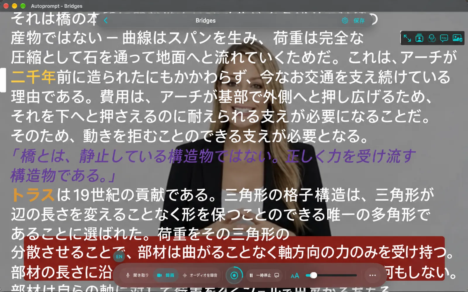 カメラが窓全体をスクリプトテキストで覆っている