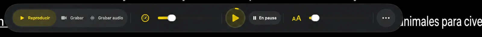 El botón de modo de fuente del muelle y su deslizador en la pantalla del telepromotor
