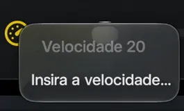 O menu de contexto no ícone do modo que mostra a velocidade atual e um item de velocidade Enter