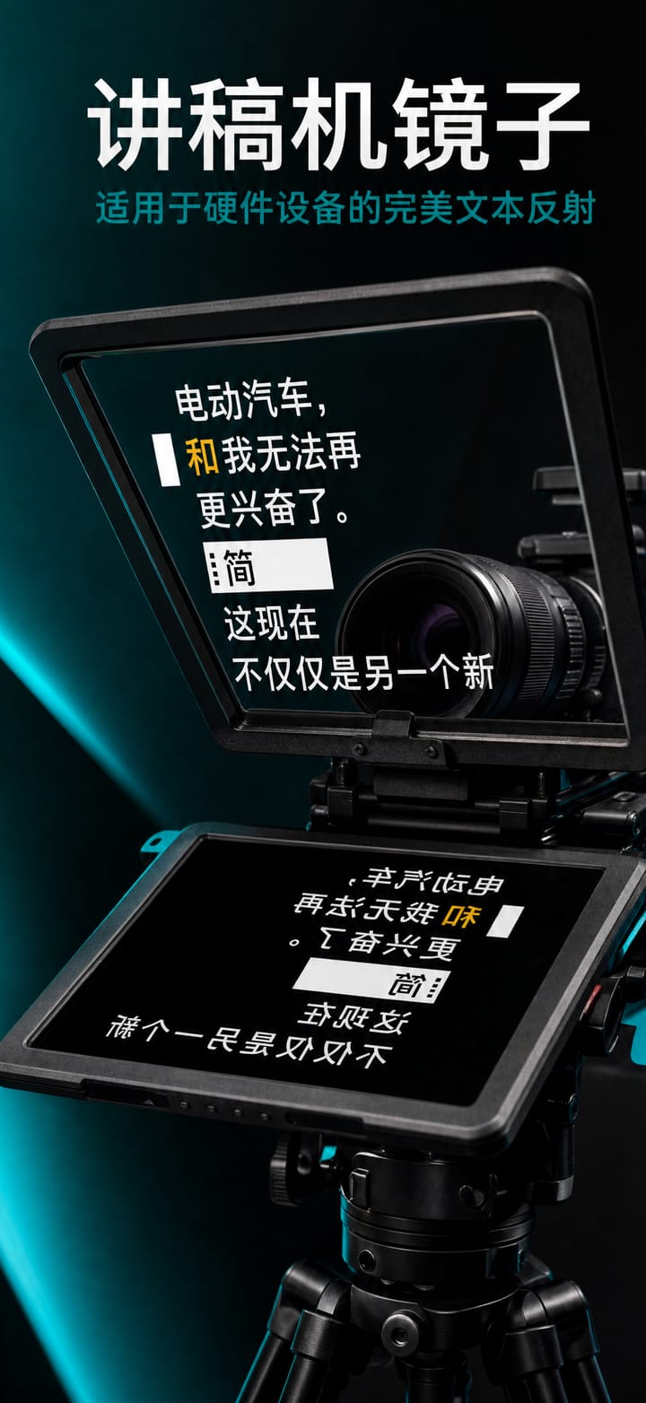 Autoprompt 在分光镜提词器支架上显示镜像文字