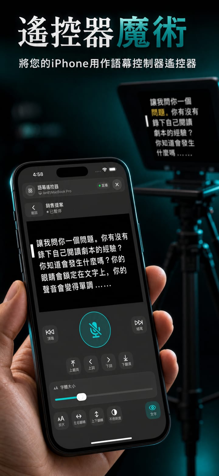 用作 Autoprompt 遙控器的 iPhone