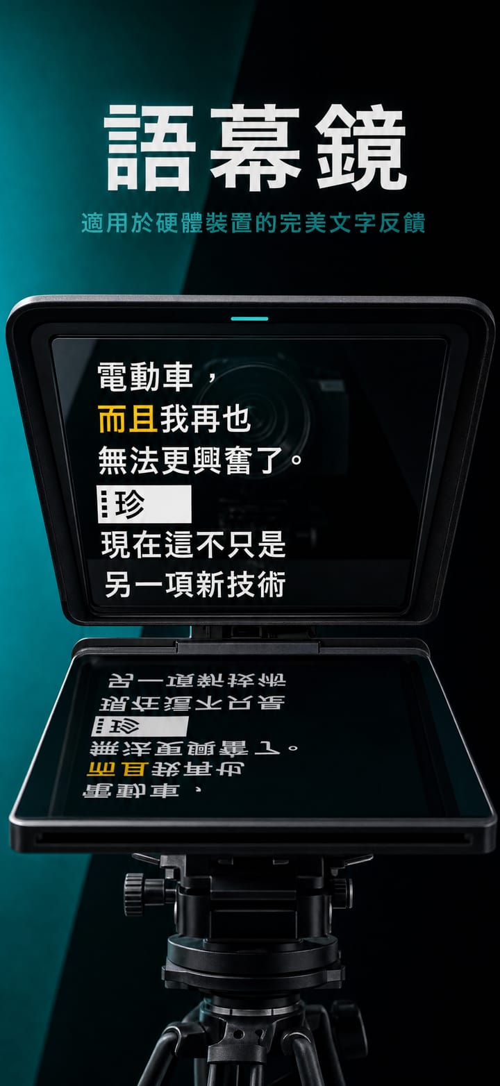 Autoprompt 在分光鏡讀稿機支架上顯示鏡像文字