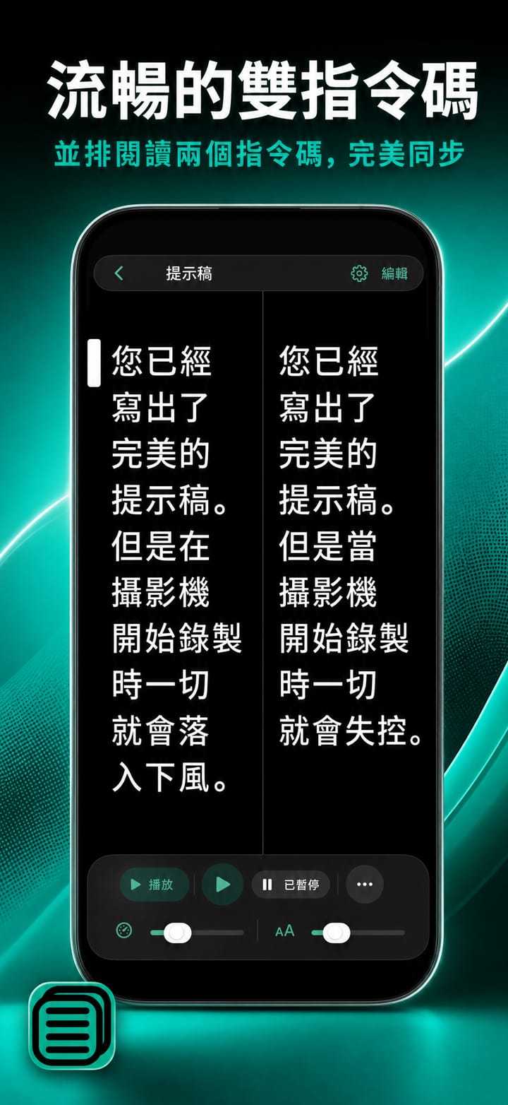 DualScroll 在 iPhone 上並排捲動兩份腳本
