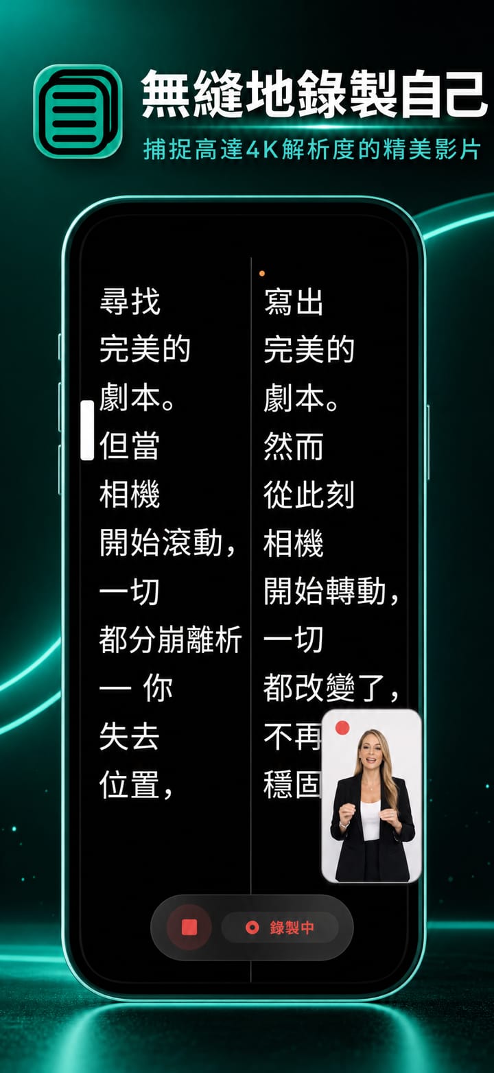 在 iPhone 上用 DualScroll 一邊讀腳本一邊錄製影片