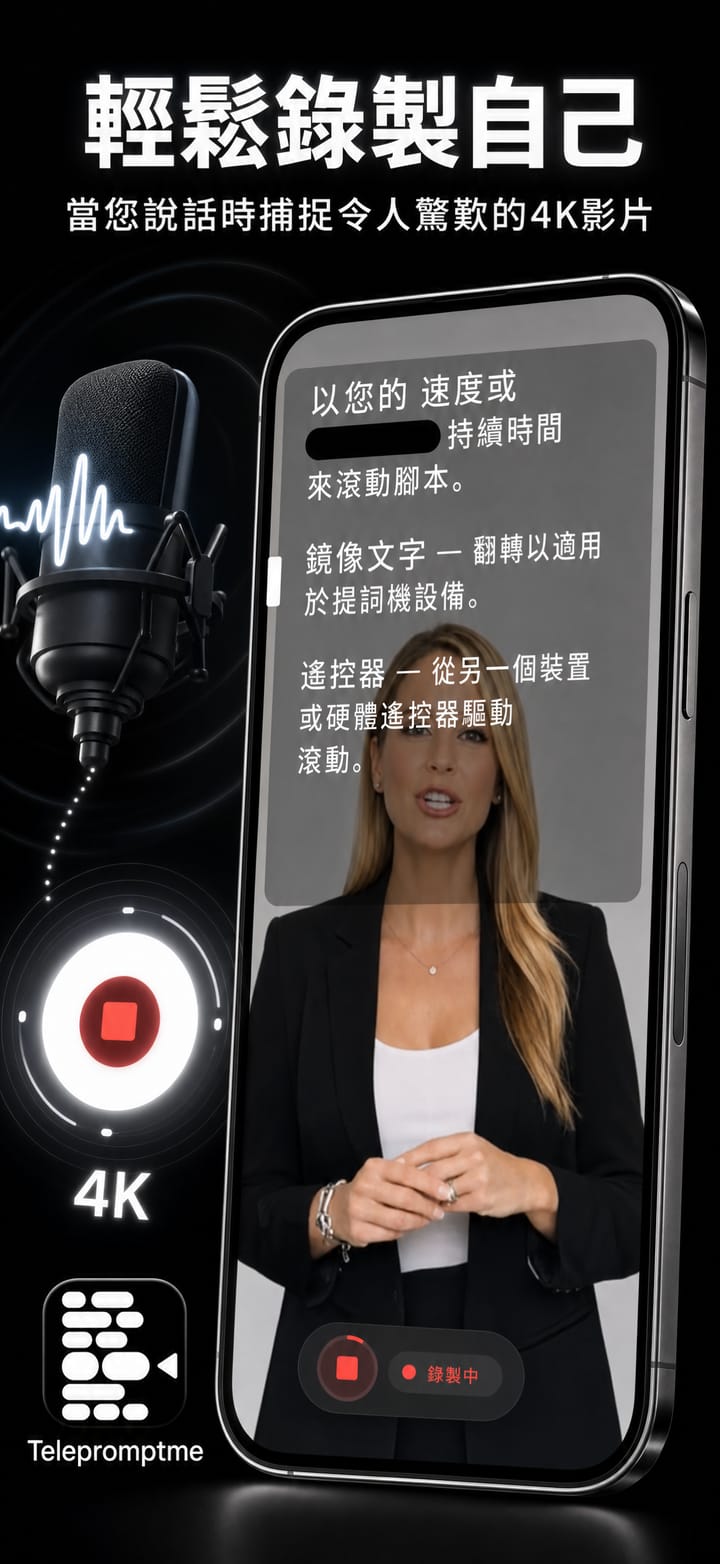 在 iPhone 上用 Telepromptme 一邊讀腳本一邊錄製影片